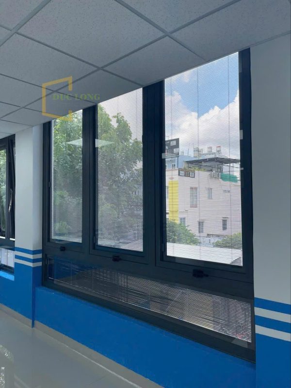 Rèm Trong Kính Hộp RTK10 - Màu XÁM ĐEN ÁNH KIM