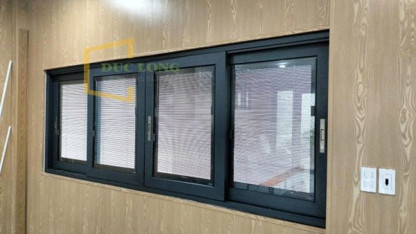 Rèm Trong Kính Hộp RTK27 - Màu Xám Đen Ánh Kim